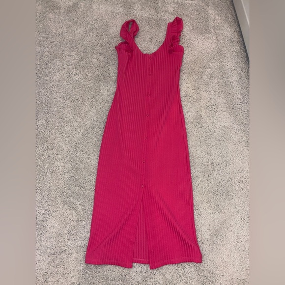 Zara Dresses & Skirts - Zara Pink Ribbed Midi Dress Womens Size Small